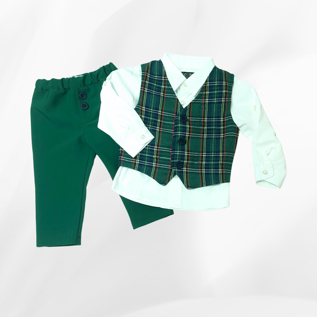 Odelo za bebu - prsluk i pantalonice, zeleno OD020