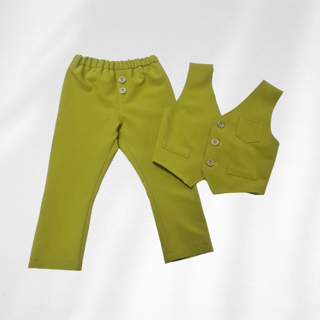 Odelo za bebu - prsluk i pantalonice, pistaći OD010