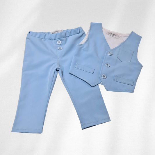Odelo za bebu - prsluk i pantalonice, sv.plavo OD007