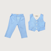 Lagani komplet za bebe svetlo plavi LK051 -pantalone i prsluk