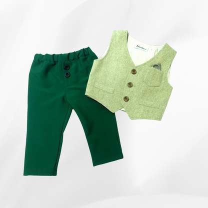 Odelo za bebu - prsluk i pantalonice, zeleno OD022