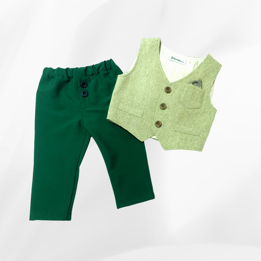 Odelo za bebu - prsluk i pantalonice, zeleno OD022