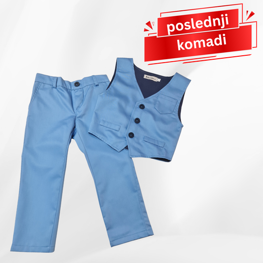 Odelo za bebu - prsluk i pantalonice, plavo OD033