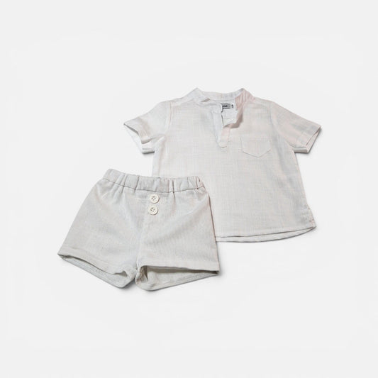 Komplet / Set Letnji komplet košuljica i šorts za bebe – bela LK0024