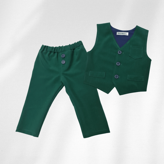Bebi odeća Odelo za bebu - prsluk i pantalonice, zelena OD016