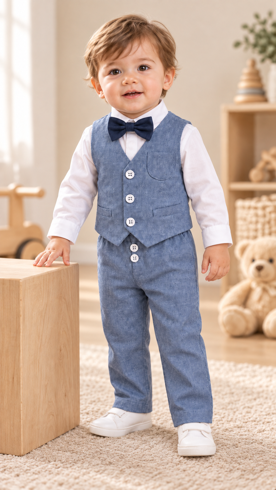 Komplet odelo za bebe denim plavi bez kačketa LO056