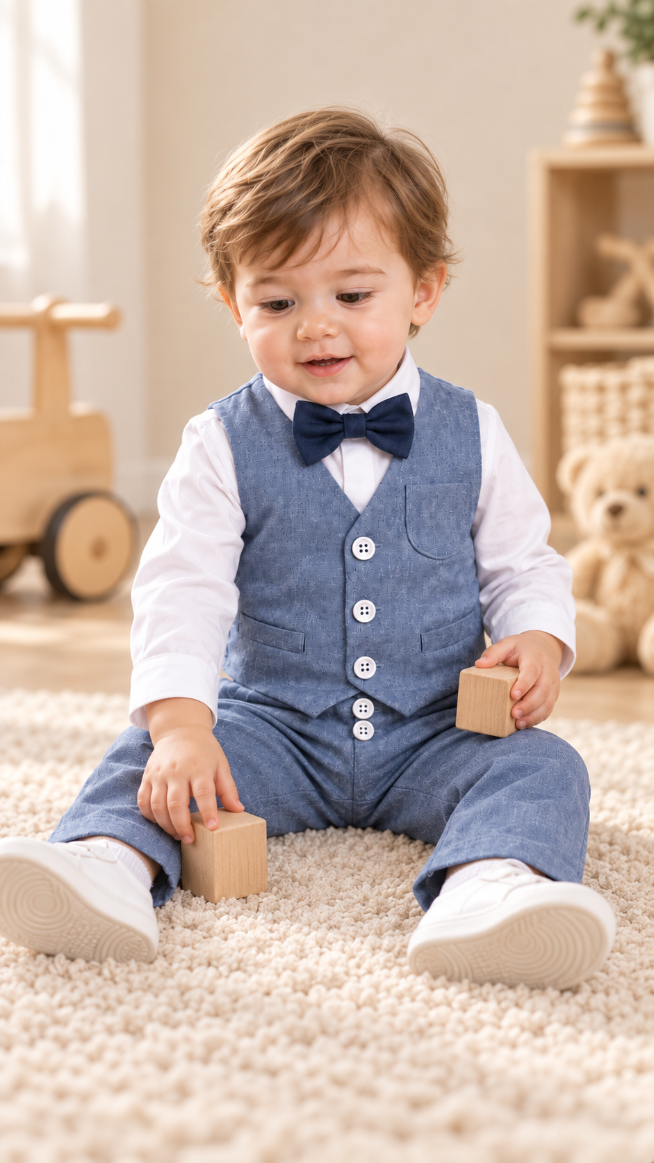 Komplet odelo za bebe denim plavi bez kačketa LO056