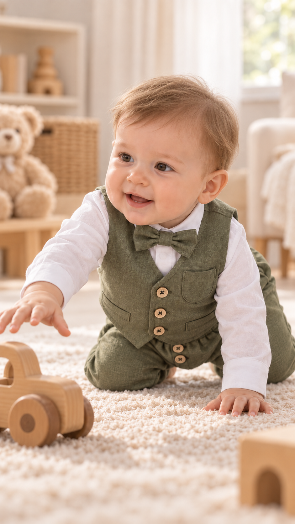 Komplet odelo za bebe maslinasto bez kačketa LO058