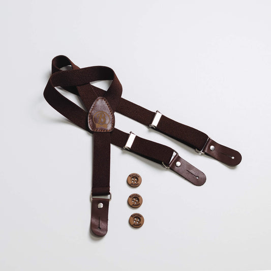 Tregeri za decu, dugme, braon DT018