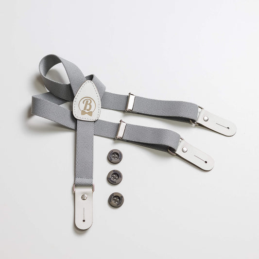 Tregeri za decu, dugme, sivo-beli DT020