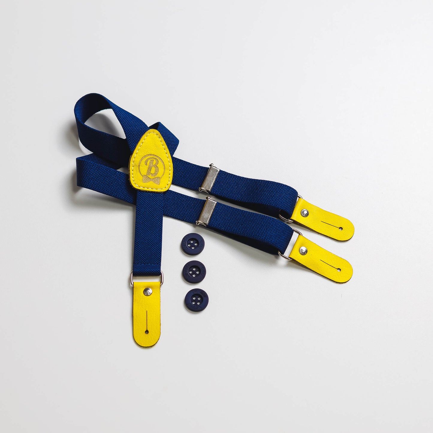 Tregeri za decu, dugme, teget-žuti DT023