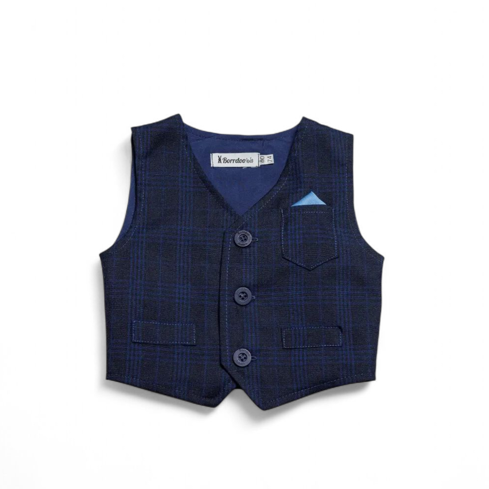 Prsluk za bebe, teget dezeniran DP002