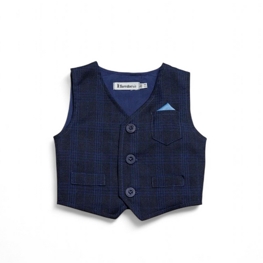 Prsluk za bebe, teget dezeniran DP002