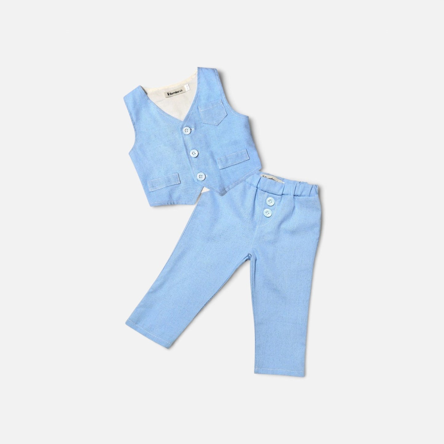 Lagani komplet za bebe svetlo plavi LK051 -pantalone i prsluk