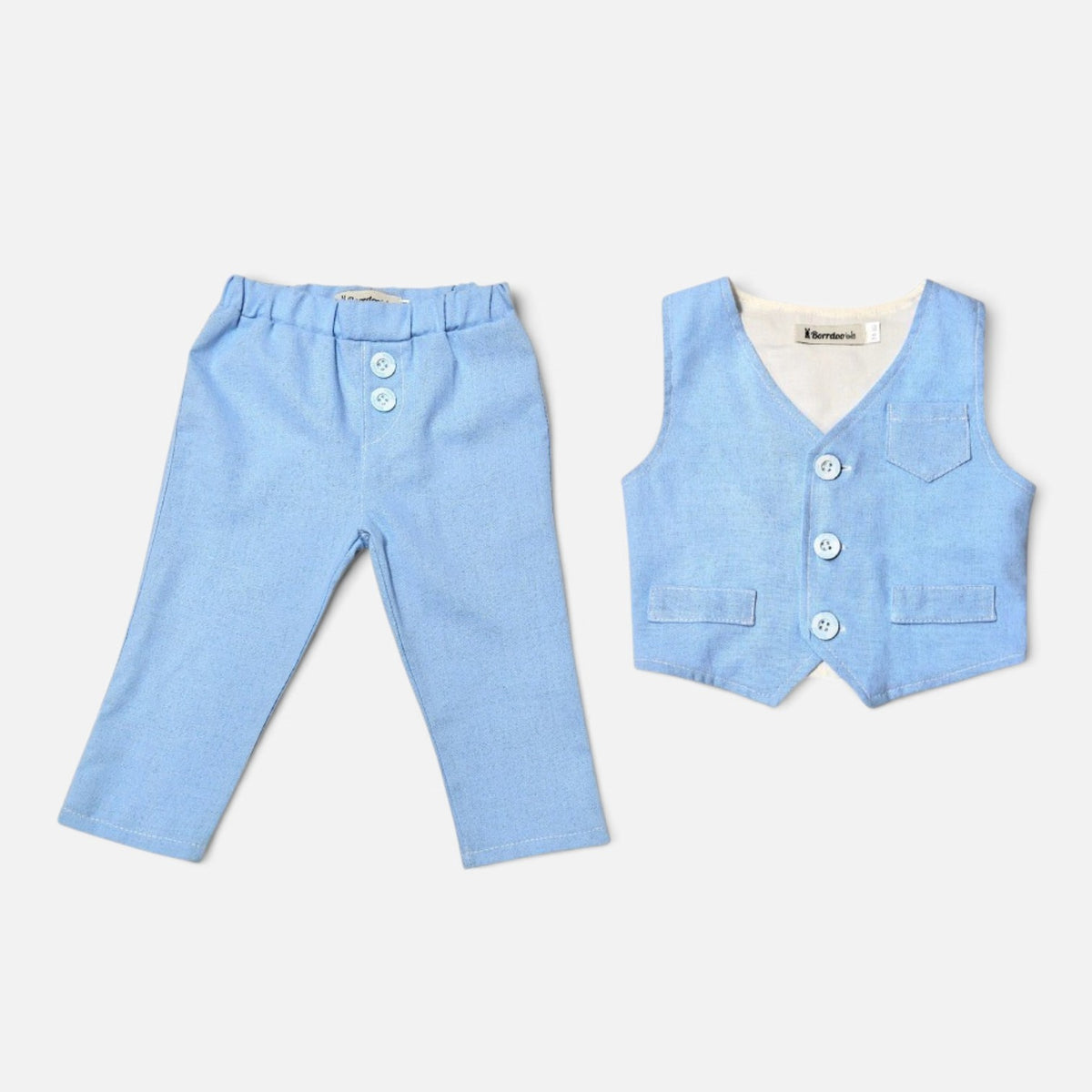 Lagani komplet za bebe svetlo plavi LK051 -pantalone i prsluk