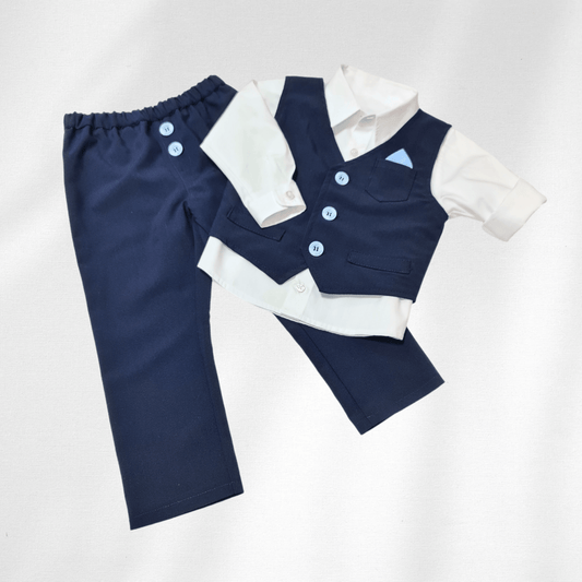 Odelo za bebu - komplet sa košuljicom, teget OD014