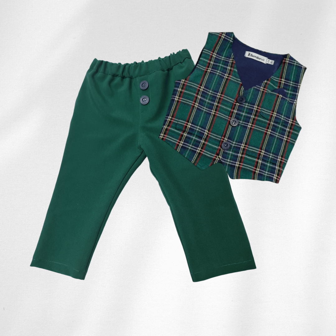 Odelo za bebu - prsluk i pantalonice, zeleno OD019