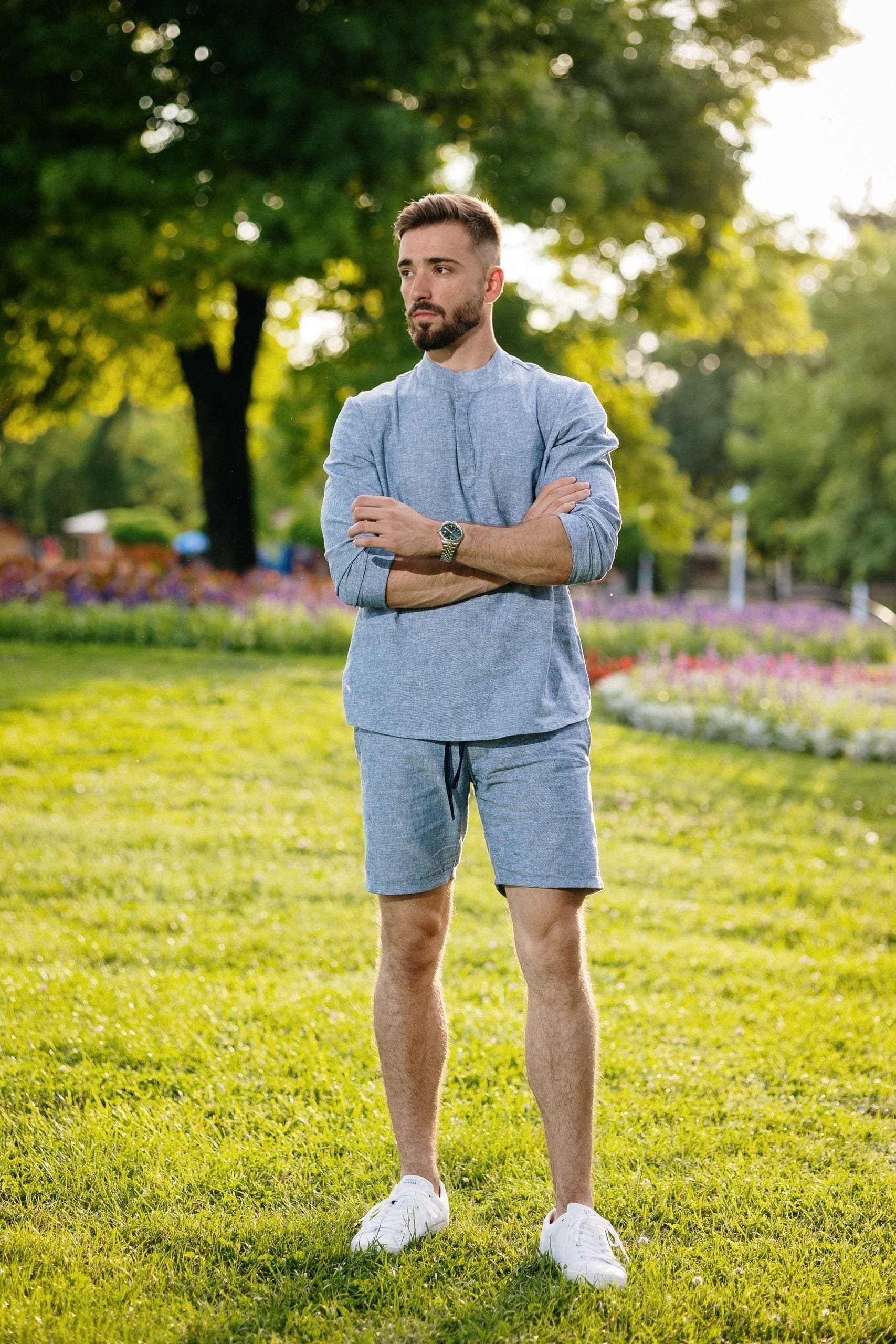 Komplet / Set Letnji komplet lanena košulja i bermude denim plavi – BM K006 (Copy)