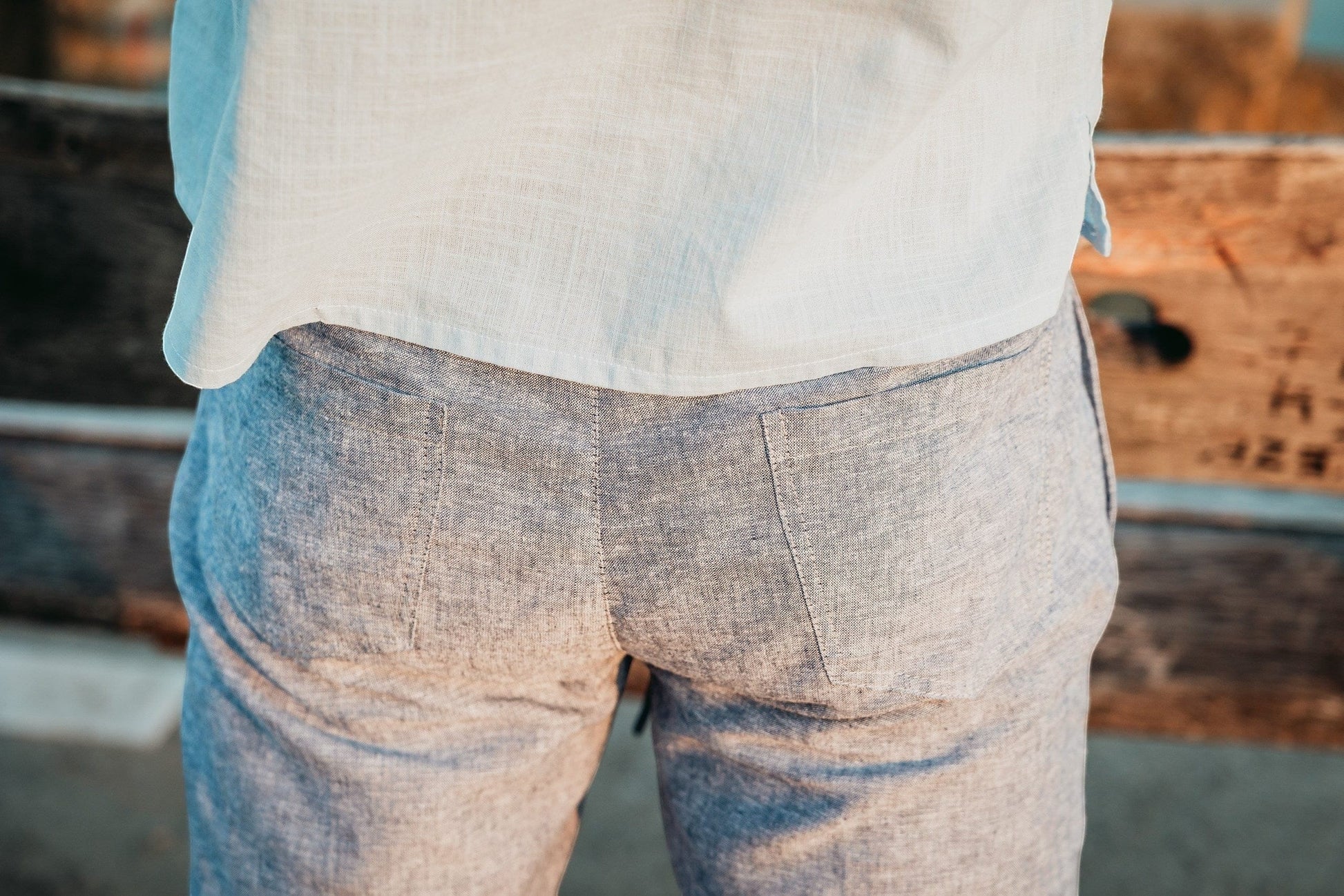 Komplet / Set Letnji komplet pamuk košulja sa kapuljačom i bermude-bela/denim plavi –BM K0011
