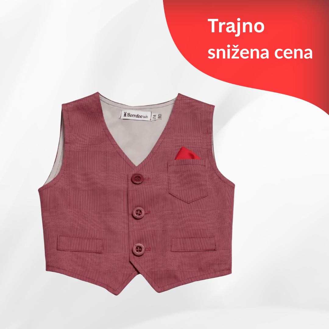 Prsluk za bebe, bordo dezeniran DP5
