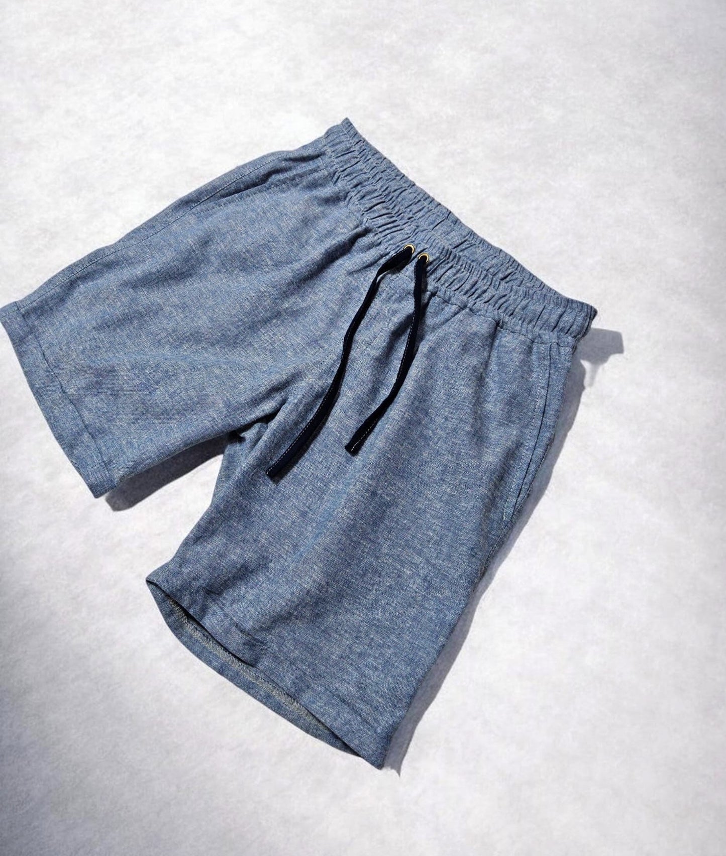 Komplet / Set Letnji laneni šorts/bermude denim plavi – BM K012
