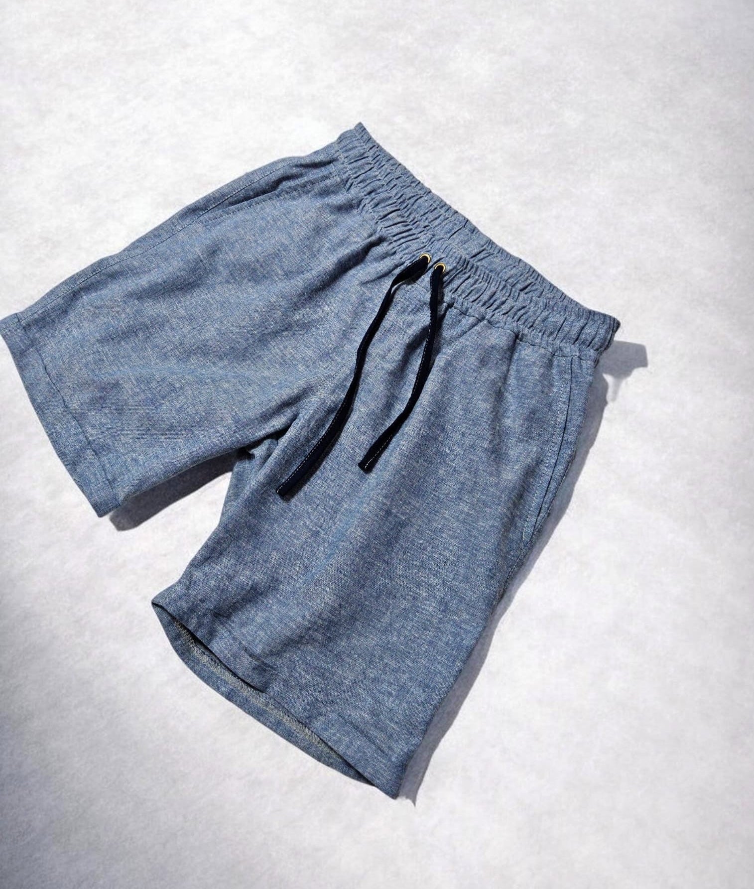 Komplet / Set Letnji laneni šorts/bermude denim plavi – BM K012
