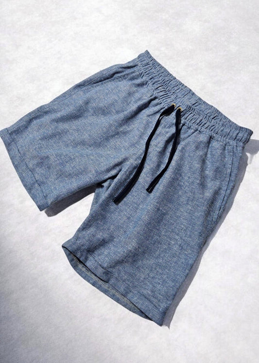 Komplet / Set Letnji laneni šorts/bermude denim plavi – BM K012
